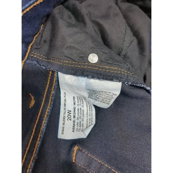 Gloria Vanderbilt Amanda Straight Leg Women's size 20W  Dark Wash Blue Denim - Picture 9 of 9